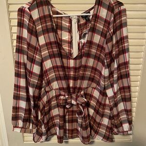 Red plaid Torrid Blouse